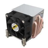 Refroidisseur de processeur COOLSERVER LGA2011 2UR63-3, 4 caloducs, ventilateur à double roulement à billes 12V, boîtier d'ordinateur rectangulaire, TDP 180W