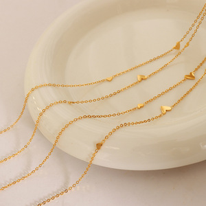 Stainless Steel <b>Statement</b> Choker <b>Necklace</b> | 18K Gold Plated Heart Pendant | Elegant & Trendy Design - Product Image 2