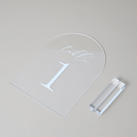 Support de table en plaque acrylique de 2 mm, support de panneau en plastique acrylique transparent dépoli, plaque acrylique en forme d'arche pour mariage