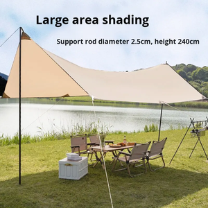 Tente portable imperméable en tissu Oxford double couche pour l'été, abri contre la pluie pour le camping, les pique-niques, la plage, extra large - Product Image 3