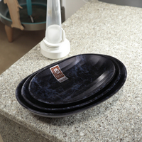 Vaisselle de table en mélamine de style japonais, assiettes noires, livraison gratuite à l'usine