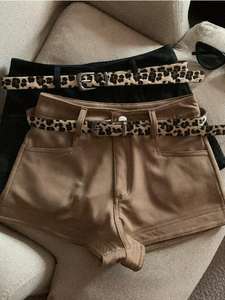 กางเกงลำลองผ้ายืดเอวสูงของผู้หญิงกางเกงขาสั้นขากางเกงขาตรงระบายอากาศได้ดีทันสมัยทรงสลิมเทรนด์ใหม่อเนกประสงค์ - Product Image 2