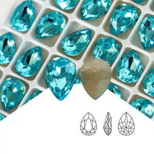 Venta al por mayor de accesorios de joyería DIY con forma de lágrima y base puntiaguda K9, diamantes decorativos y diamantes de cristal súper brillantes - Product Image 1