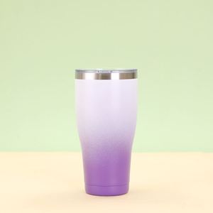 40oz Curved Tumbler <b>Double</b> <b>Wall</b> Vacuum Insulated Stainless Steel Mug with Detachable Lid Powder Coated - Product Image 4