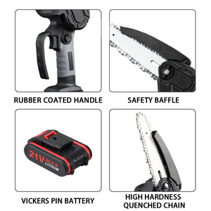 21V Cordless Chain <b>Saw</b> 6-Inch Lithium-Ion Battery Rechargeable Power Tools for Gardening Wood Cutting Chainsaw - Product Image 2