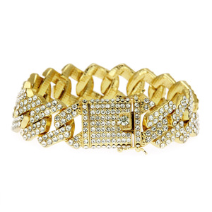 new men's jewelry Fashionable and domineering thick diamond-encrusted <b>bracelet</b> 20mm wide - Product Image 1