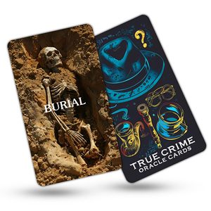 Vente en gros de 80 cartes True Crime Clues Oracle, jeu de tarot en papier écologique, cartes de déduction mystérieuses avec impression couleur intégrale - Product Image 4