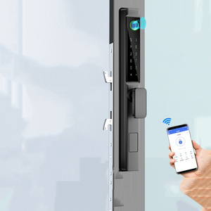 Serrure de <span class=keywords><strong>porte</strong></span> coulissante extérieure en aluminium étanche IP66 sans clé avec <span class=keywords><strong>judas</strong></span> numérique, mot de passe, Tuya Wifi, serrure intelligente - Product Image 3