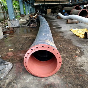 Fuel / Oil <b>Rubber</b> <b>Hose</b> Large Industrial <b>Rubber</b> <b>Hose</b> With Flanged Ends Red Interior And Black Exterior For Heavy Duty - Product Image 1