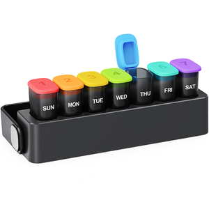 ABS Silicone Moisture-Proof Locking Design Medication Organizer <b>Case</b> Privacy Protectioor For Glucosamine <b>Pill</b> Holding - Product Image 1