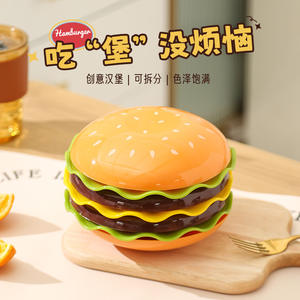 ชุดจานชามแฮมเบอร์เกอร์แบบพกพา สีสันตัดกัน สำหรับรับประทานอาหารที่บ้าน ชุดจานเสิร์ฟอาหาร รุ่น Hy 0315 - Product Image 5
