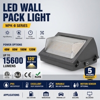 Lampe murale LED extérieure à cellule photoélectrique, super lumineuse, puissance 120W/100W/80W/60W, 3 températures de couleur réglables (3000-4000-5000K)