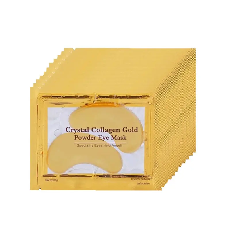 Großhandel Handelsmarke Crystal Collagen Gold Powder Augen maske Patch Reduzieren Sie Dark Circle Repair Augen falten Augen linie