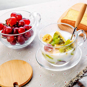 Tasse à petit-déjeuner de grande capacité de style Ins, de haute qualité, avec couvercle et poignée-cuillère, en verre, pour café et lait - Product Image 3