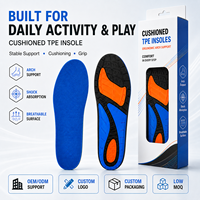 Semelles de sport personnalisées, durables, confortables, respirantes, anti-odeurs, avec soutien de la voûte plantaire, amorti, matériau TPE, absorbant la transpiration, unisexe