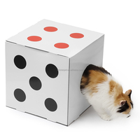 2026 Zhizao Maison pour chat écologique certifiée BSCI, griffoir pliable pour intérieur, motif imprimé, forme quadrilatère