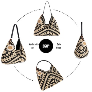 โรงงานโบชิโฮ ขายส่งกระเป๋าฟาง กระเป๋าสะพายไหล่ทรงโฮโบสำหรับฤดูร้อน กระเป๋าถือผู้หญิงสไตล์วินเทจ น้ำหนักเบา พับเก็บได้ กระเป๋าเดินทางไปทะเล - Product Image 3