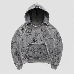 OEM Navy Blue Hoodie <b>Pullover</b> Applique Embroidery Star Sleeve Oversized Streetwear Logo Design High Quality <b>Men</b> Hoodie - Product Image 2