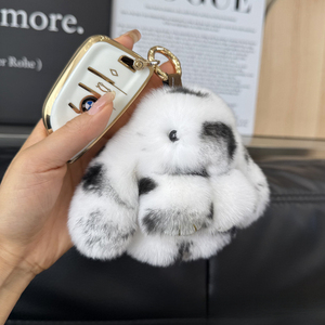 Umoo - Llavero <span class=keywords><strong>de</strong></span> Peluche Suave con Forma 3D <span class=keywords><strong>de</strong></span> Conejo Rex Auténtico, 10 cm, Colgante Decorativo para Bolsos - Product Image 2