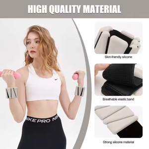 फैक्टरी मूल्य समायोज्य सिलिकॉन टखने और कलाई वजन 2lb और 4lb शक्ति प्रशिक्षण अभ्यास लोहे के साथ पहनने योग्य - Product Image 3
