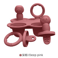 Moule à crème glacée pour bébé en silicone de qualité alimentaire 4 trous moule à glace multifonctionnel cuillère à nourriture portable soulager les douleurs aux gencives de votre bébé