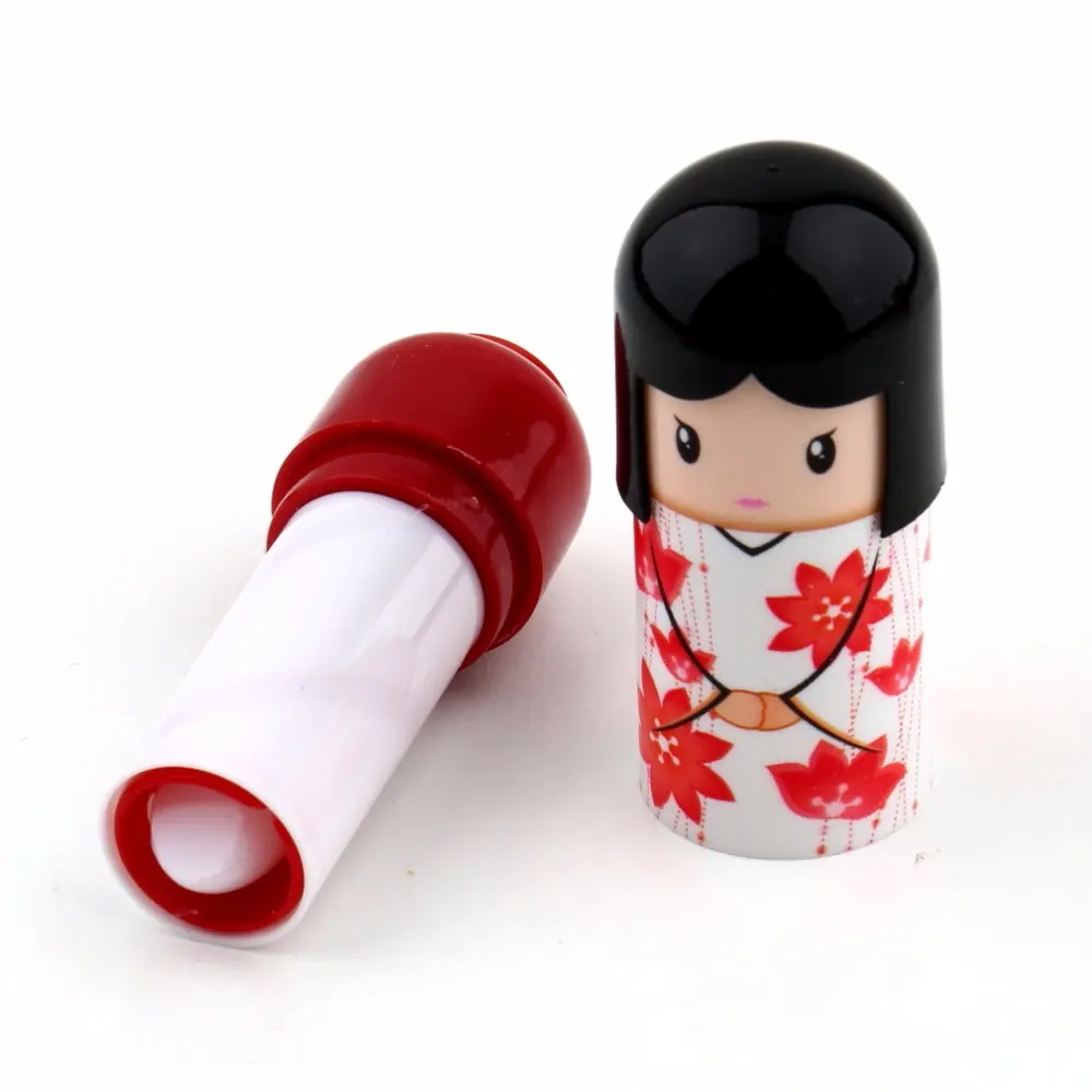 Cute Japanese Kimono Doll Lip Balm Natural Fruit Flavor Lip Balm Anti-Cracking Moisturizing Nutritious Lip Balm