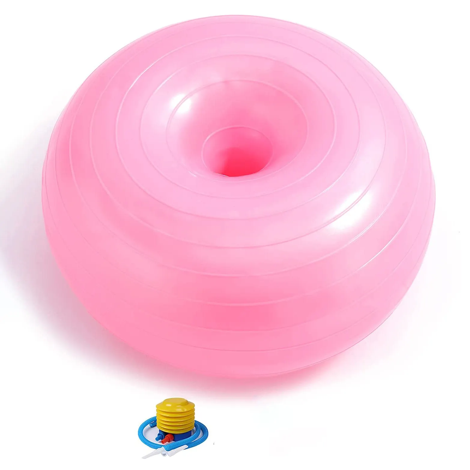 50Cm Pvc Roze Donut Vorm Yoga Bal Balance Trainer Thicken Anti-Explosie Opblaasbare Zitplaatsen Oefening Voor Thuis En kantoor