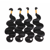 Rambut Manusia Gelombang Alami Warna Natural, Bundel Rambut Manusia Murni yang Dapat Disisipkan, Bundel Ekstensi Rambut Remy Tersedia untuk Wanita