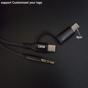 สายสัญญาณเสียงรถยนต์แบบถักลายงู 2 in 1 ชนิด Type C 8 พิน ต่อ DC 3.5 มม. - Product Image 3