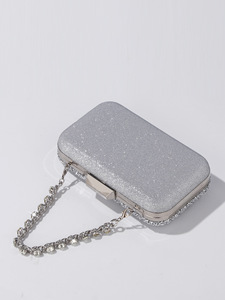 Custom Classic Sparkling Chain Evening <b>Clutch</b> Women Rhinestone Sequin Party Purse Fashion Crossbody Polyester Bag Prom <b>Wedding</b> - Product Image 3