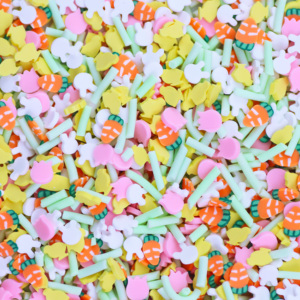 500G Pâques <span class=keywords><strong>poussin</strong></span> lapin carotte tulipe tranches polymère argile arrose tranches poussins jaunes pour Slime artisanat résine ongles charges - Product Image 3