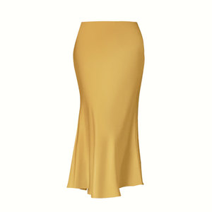 Jupes pour femmes élégantes et décontractées en <span class=keywords><strong>satin</strong></span> <span class=keywords><strong>noir</strong></span> uni, taille haute, longueur midi, respirantes, pour le printemps - Product Image 6
