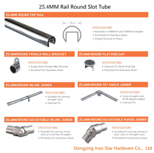 Embout de tube rainuré pour <span class=keywords><strong>balustrade</strong></span> de 25,4 mm - Product Image 4