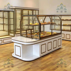Display Bakery Bread Display Cabinet With LED Lighting And Sliding Door Light Luxury Cake Display Cabinet Perfect For Bakery Sales