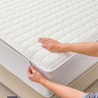 Nouvelle Housse de Matelas Matelassée Simple 2026 avec Fermeture Éclair, Drap Housse Entièrement Fermé sur 6 Côtés, Utilisation Toutes Saisons pour Matelas à Ressorts