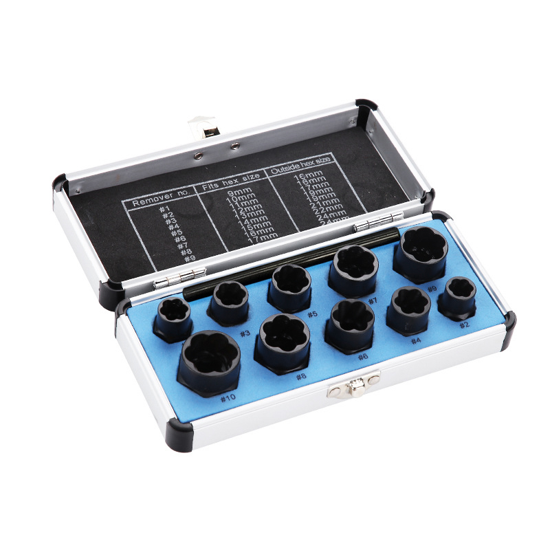 11Pcs Set Black Damaged Bolts Nuts