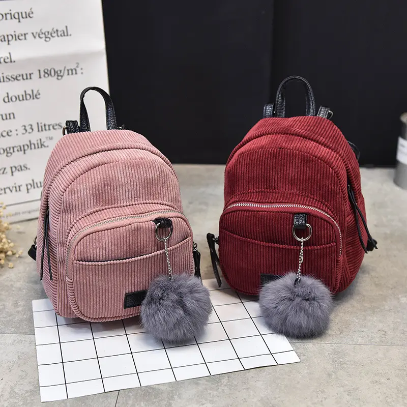 Novo Design de moda Tecido De Veludo Meninas Fantasia Mini Mochila Sacos