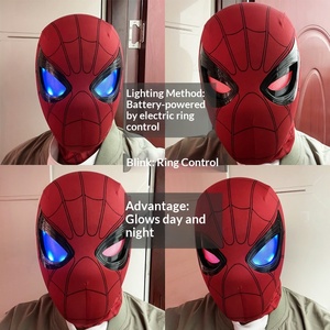 <span class=keywords><strong>Maschera</strong></span> di Spider-Man in Plastica con Occhi Motorizzati Mobili che Lampeggiano e si Illuminano, Casco Giocattolo per Cosplay Natalizio - Product Image 2
