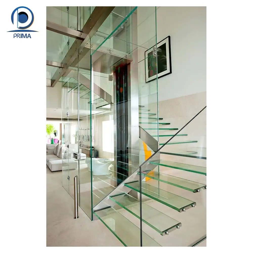 CBDMARTガラス手すり階段メーカーはモダンな木製フローティング階段きれいなガラス階段を供給します