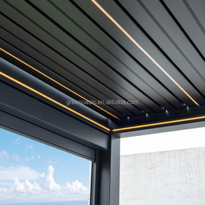 Nouvel arrivage Couverture de patio à lumière LED DIY Aluminium <span class=keywords><strong>Louvre</strong></span> autoportant Pergola Gazebo de jardin - Product Image 6