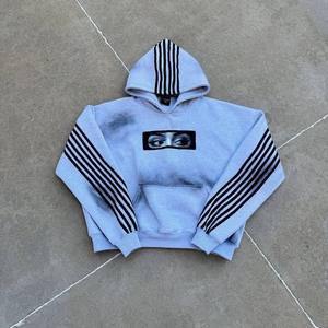 Sudaderas con capucha bordadas de alta calidad personalizadas Sudaderas con capucha y pantalones de chándal en blanco Pantalones cargo de algodón Conjunto de pantalones de chándal y Sudadera con capucha de felpa francesa - Product Image 4