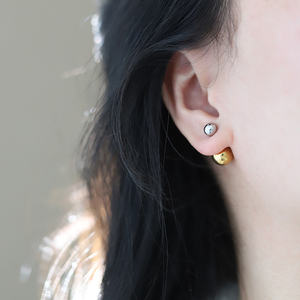 Boucles d'oreilles clous tendance 2024 en acier inoxydable plaqué or 18 carats, motif boule, pour femmes, vente en gros, ODM, occasions spéciales - Product Image 4