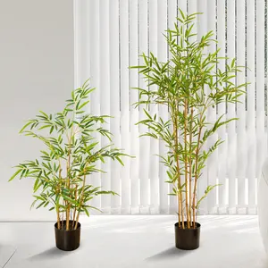 Plante ornementale artificielle en pot populaire décoration Faux palmier en plastique bananier intérieur extérieur maison arbres décoratifs