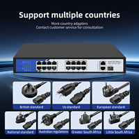 Conmutador PoE Gigabit de 16 Puertos Tshield 10/100/1000Mbps para Cámaras IP, Sistema de Seguridad CCTV, Fábrica OEM, 38Gbps