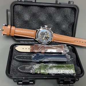 <strong>Men's</strong> Classic High-End Mechanical Watch Stainless Steel Case Genuine Leather Band Sapphire Crystal Moon Phase Pointer - Product Image 4