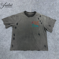 T-shirt Homme 100% Coton Peigné Doux Coupe Boxy Oversize Personnalisée Imprimé DTG Graphique Court Effet Vieilli Streetwear Grammage Lourd
