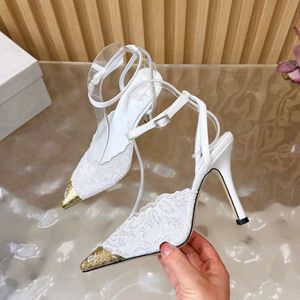 10CM/Flat Custom Pointy Toe Sandalias Mujer Footwear Sandals Mesh Lace up <b>Heels</b> - Product Image 3