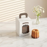 Boîte d'emballage pour cannelés français avec fenêtre, boîte d'emballage pour desserts, boîte en papier avec poignée