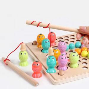Nuevo Montessori manos de pescado de madera entrenamiento cerebral Clip cuenta rompecabezas tablero matemáticas <span class=keywords><strong>Juego</strong></span> de pesca bebé juguete educativo temprano para niños - Product Image 6