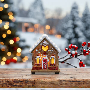 <span class=keywords><strong>Casa</strong></span> in resina con decorazioni a forma <span class=keywords><strong>di</strong></span> <span class=keywords><strong>cuore</strong></span> e luci a LED per san valentino e scultura <span class=keywords><strong>di</strong></span> natale decorazioni natalizie - Product Image 4